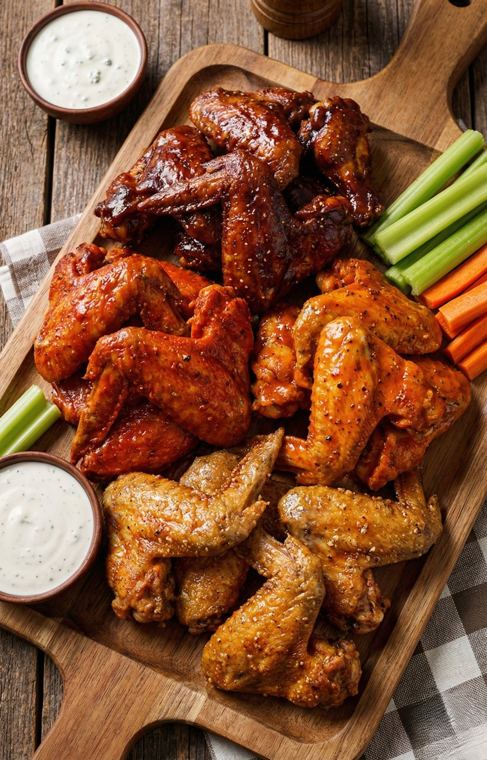 Whole Wings with lemon pepper over french fries at Sharks in Gary, Indiana